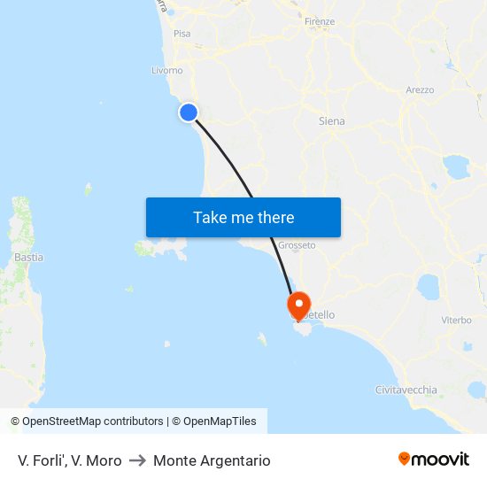 V. Forli',  V. Moro to Monte Argentario map