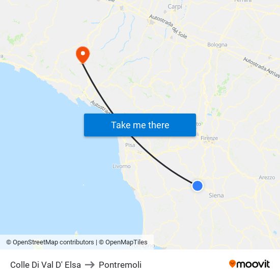 Colle Di Val D' Elsa to Pontremoli map