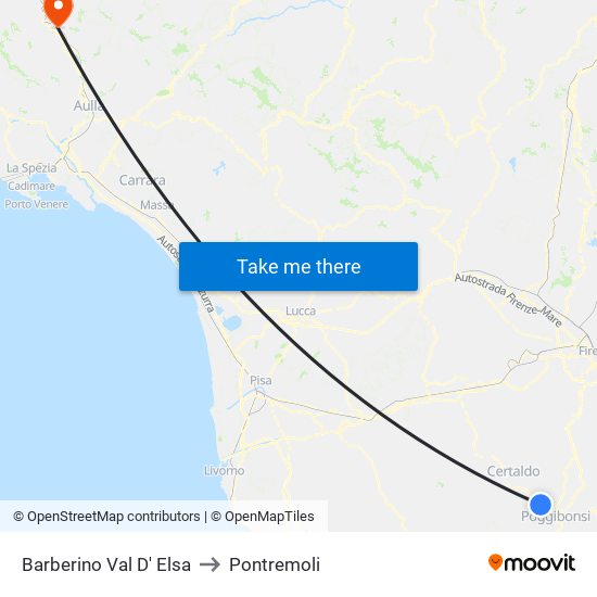 Barberino Val D' Elsa to Pontremoli map