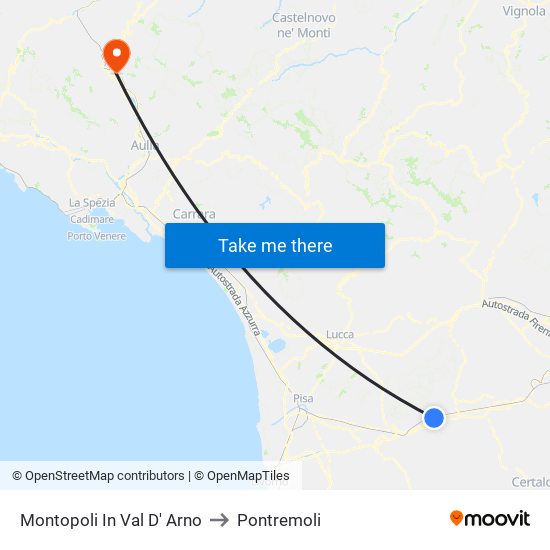 Montopoli In Val D' Arno to Pontremoli map