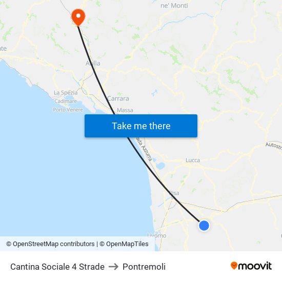 Cantina Sociale 4 Strade to Pontremoli map