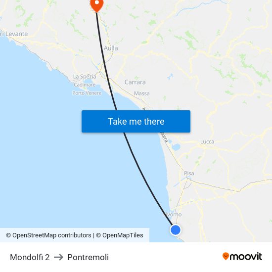 Mondolfi 2 to Pontremoli map