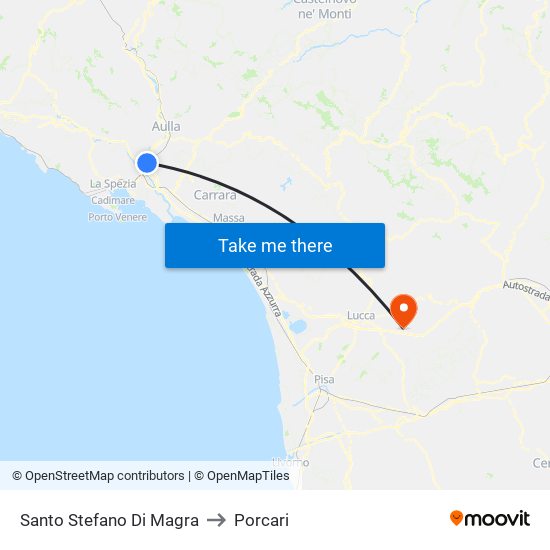 Santo Stefano Di Magra to Porcari map