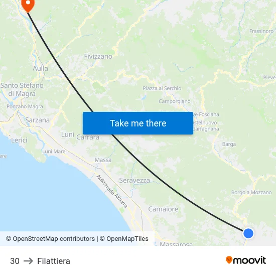 30 to Filattiera map