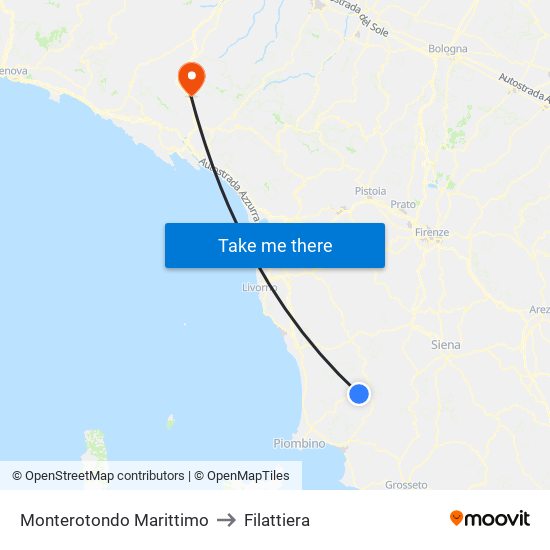 Monterotondo Marittimo to Filattiera map