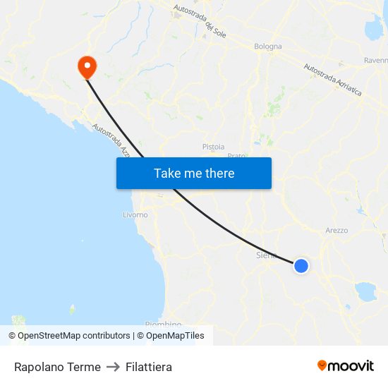 Rapolano Terme to Filattiera map