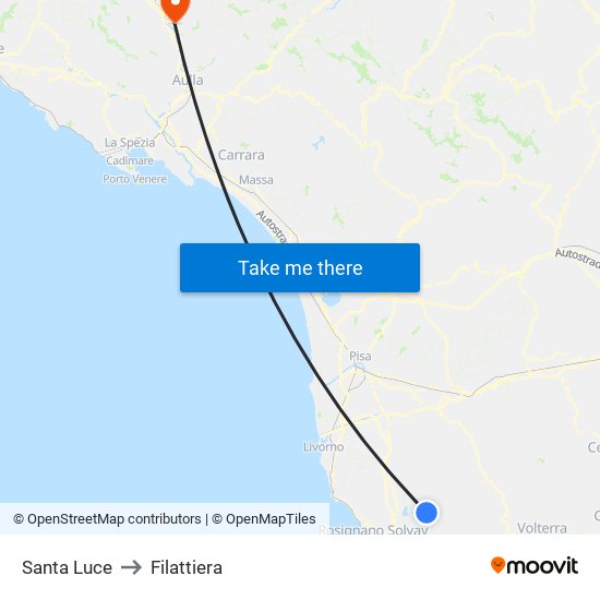 Santa Luce to Filattiera map