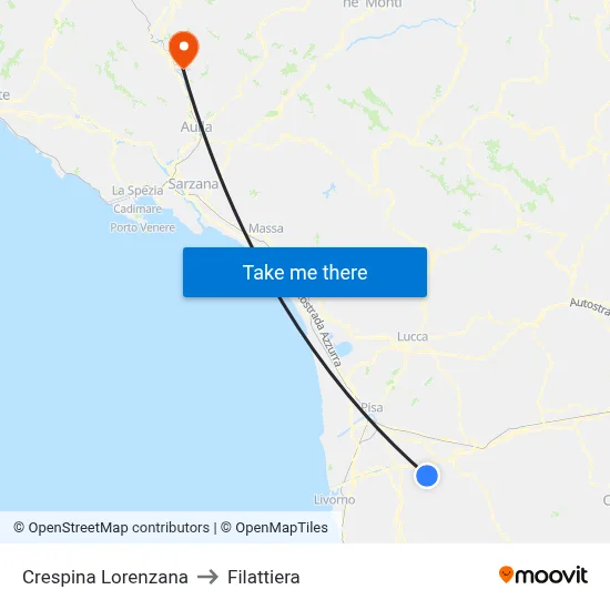 Crespina Lorenzana to Filattiera map
