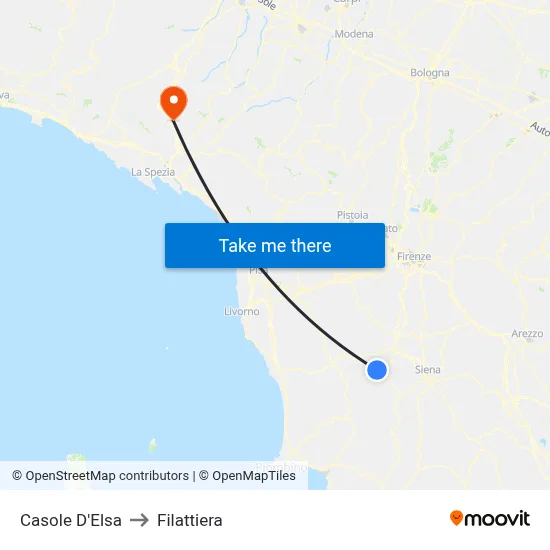 Casole D'Elsa to Filattiera map