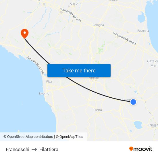 Franceschi to Filattiera map