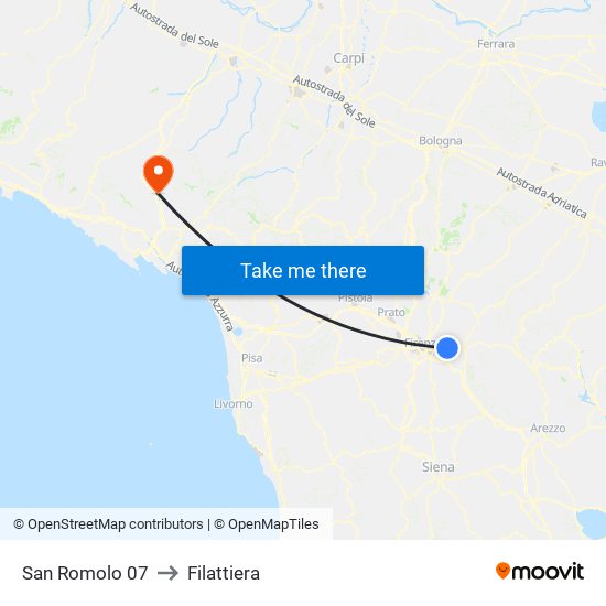 San Romolo 07 to Filattiera map