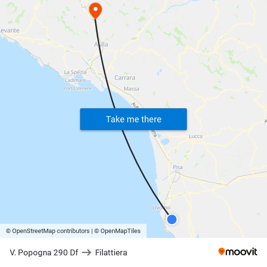 V. Popogna 290 Df to Filattiera map