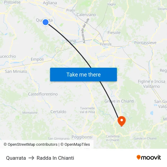 Quarrata to Radda In Chianti map