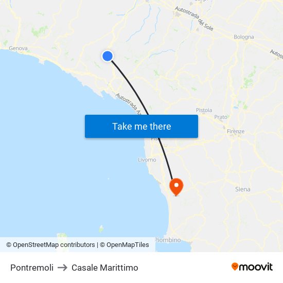 Pontremoli to Casale Marittimo map