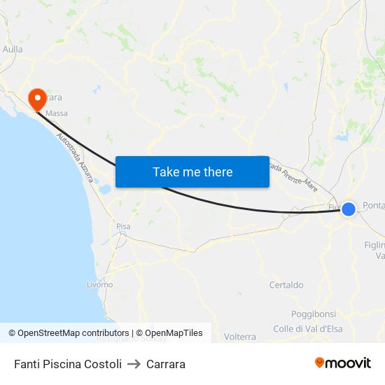 Fanti  Piscina Costoli to Carrara map