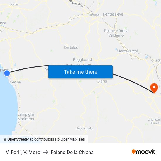 V. Forli',  V. Moro to Foiano Della Chiana map