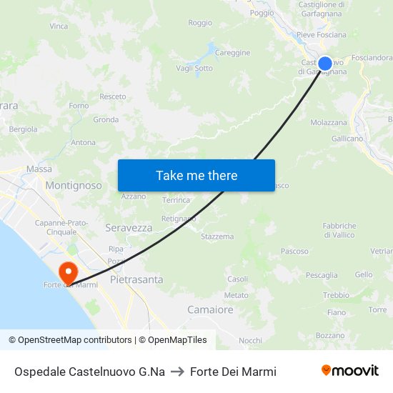 Ospedale Castelnuovo G.Na to Forte Dei Marmi map