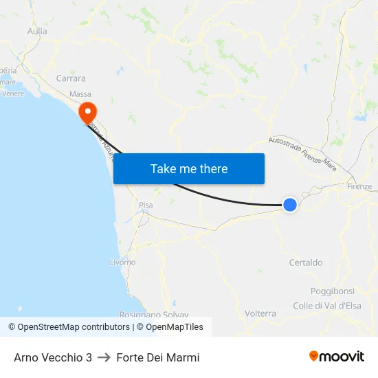 Arno Vecchio 3 to Forte Dei Marmi map