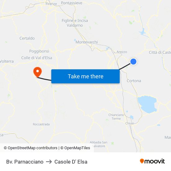 Bv. Parnacciano to Casole D' Elsa map