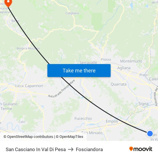 San Casciano In Val Di Pesa to Fosciandora map
