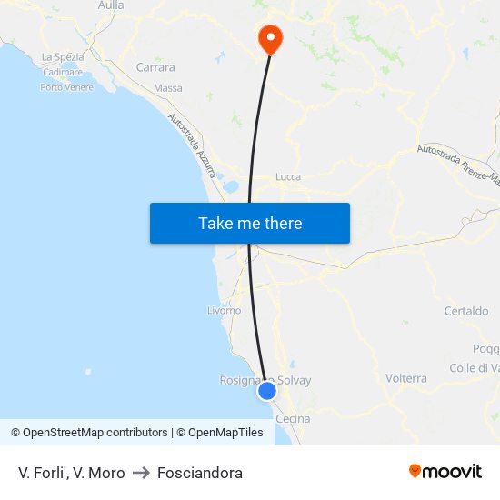 V. Forli',  V. Moro to Fosciandora map