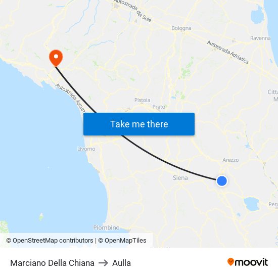 Marciano Della Chiana to Aulla map