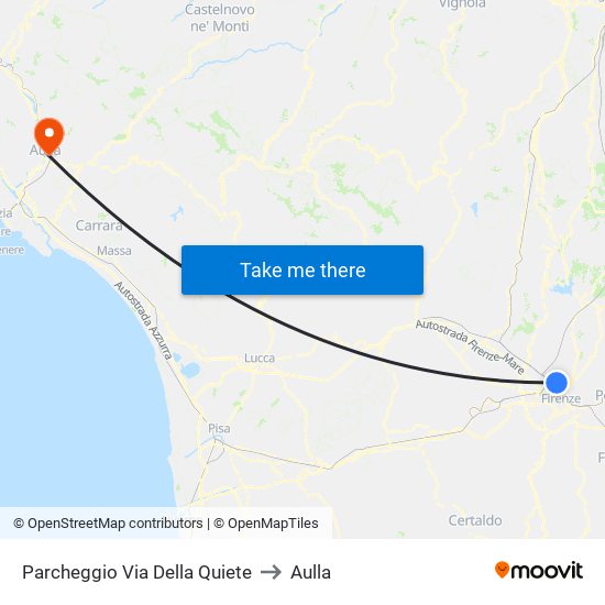 Parcheggio Via Della Quiete to Aulla map
