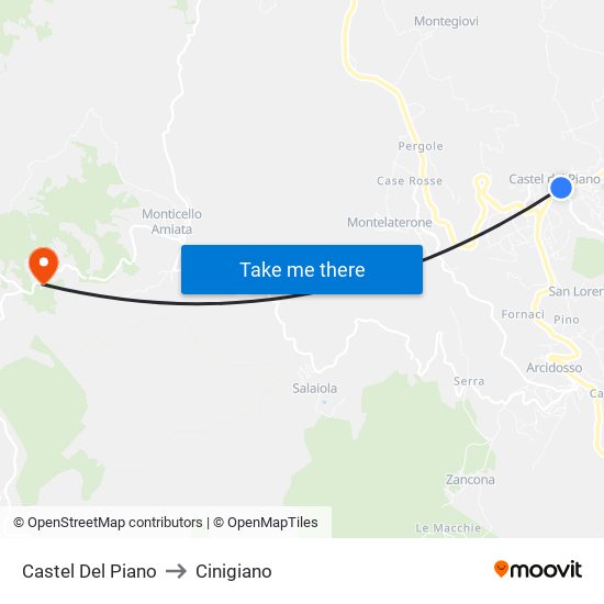 Castel Del Piano to Cinigiano map
