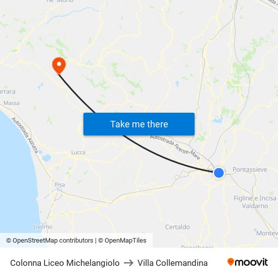 Colonna Liceo Michelangiolo to Villa Collemandina map