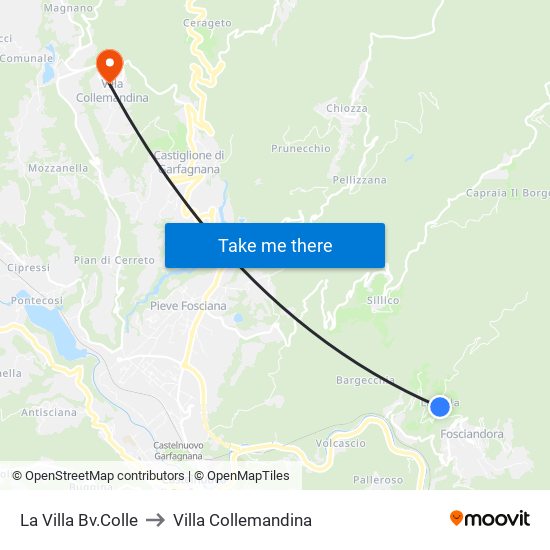 La Villa Bv.Colle to Villa Collemandina map