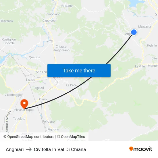 Anghiari to Civitella In Val Di Chiana map