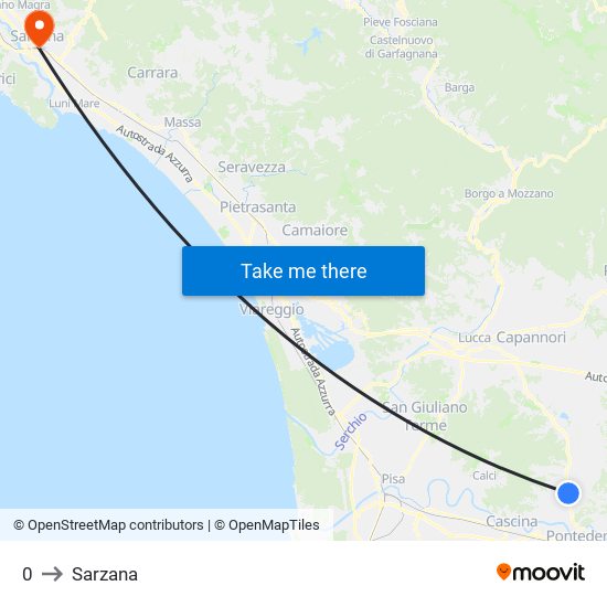 0 to Sarzana map