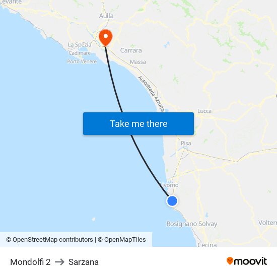 Mondolfi 2 to Sarzana map