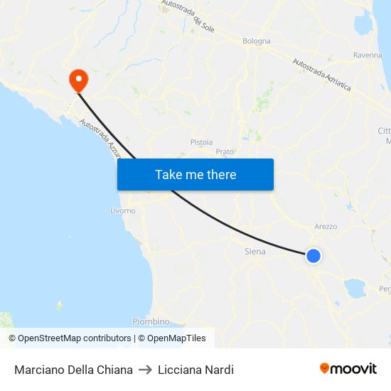 Marciano Della Chiana to Licciana Nardi map