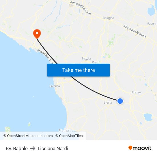 Bv. Rapale to Licciana Nardi map