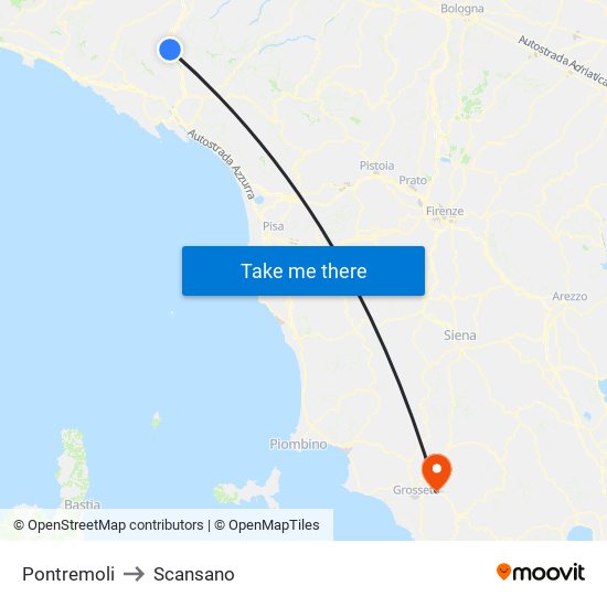 Pontremoli to Scansano map