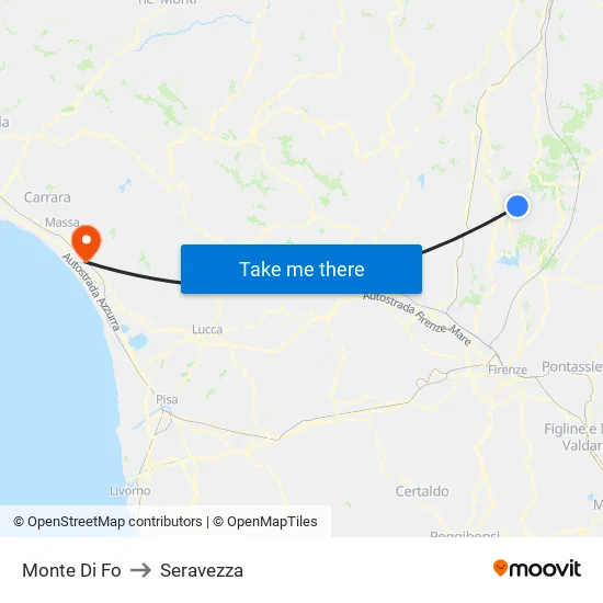 Monte Di Fo to Seravezza map