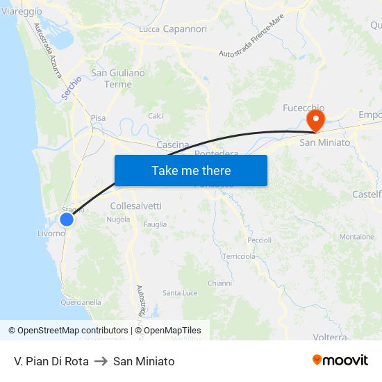 V. Pian Di Rota to San Miniato map