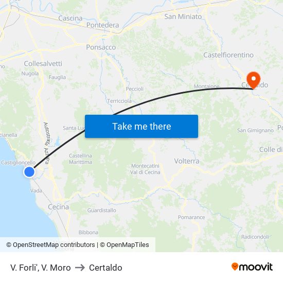 V. Forli',  V. Moro to Certaldo map