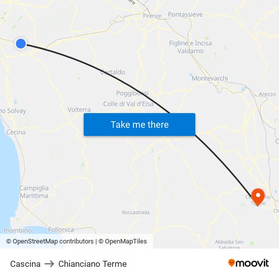 Cascina to Chianciano Terme map