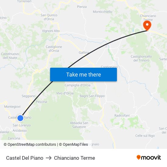 Castel Del Piano to Chianciano Terme map