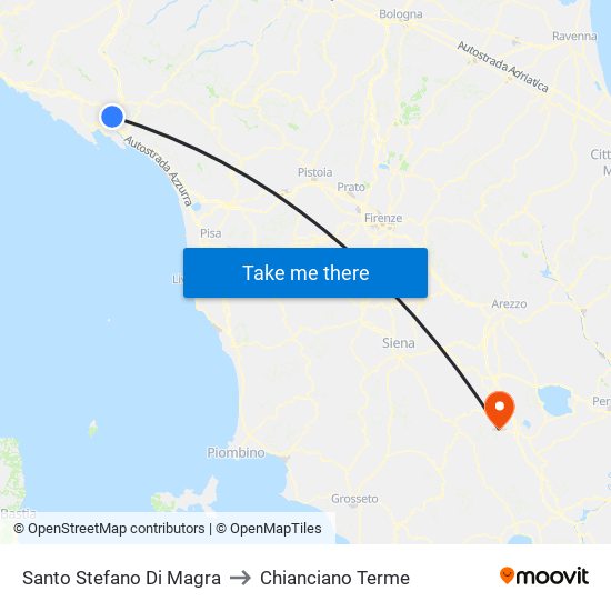 Santo Stefano Di Magra to Chianciano Terme map