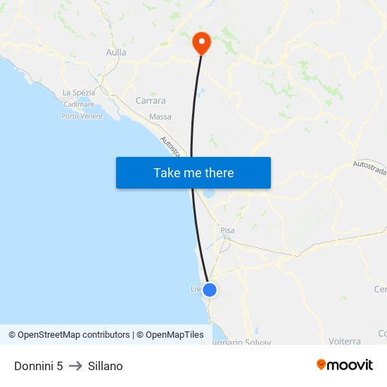 Donnini 5 to Sillano map