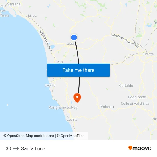 30 to Santa Luce map