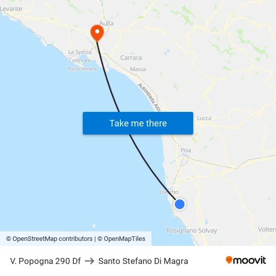 V. Popogna 290 Df to Santo Stefano Di Magra map
