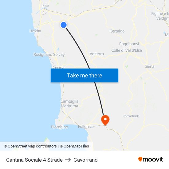 Cantina Sociale 4 Strade to Gavorrano map