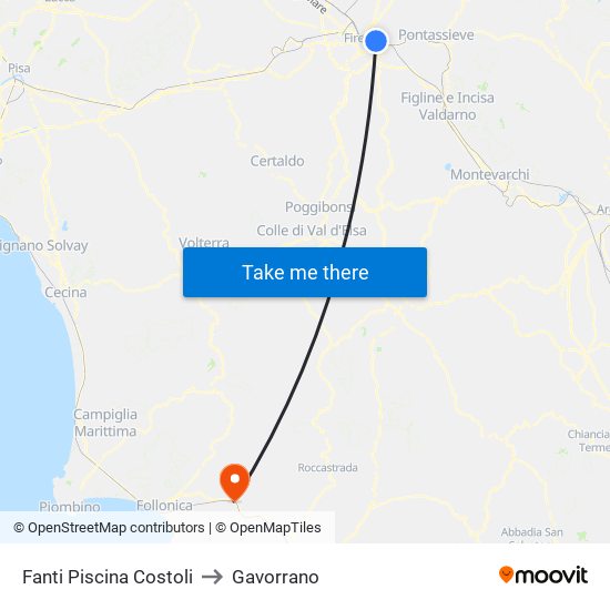 Fanti  Piscina Costoli to Gavorrano map