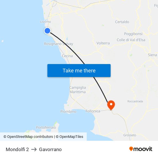 Mondolfi 2 to Gavorrano map