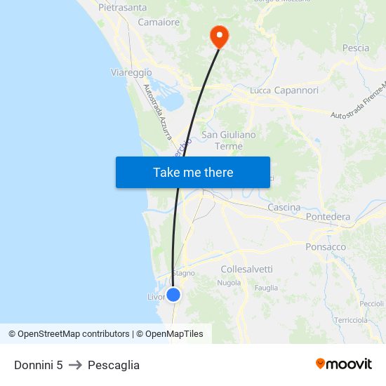 Donnini 5 to Pescaglia map