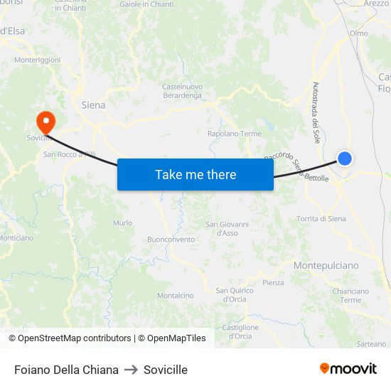 Foiano Della Chiana to Sovicille map